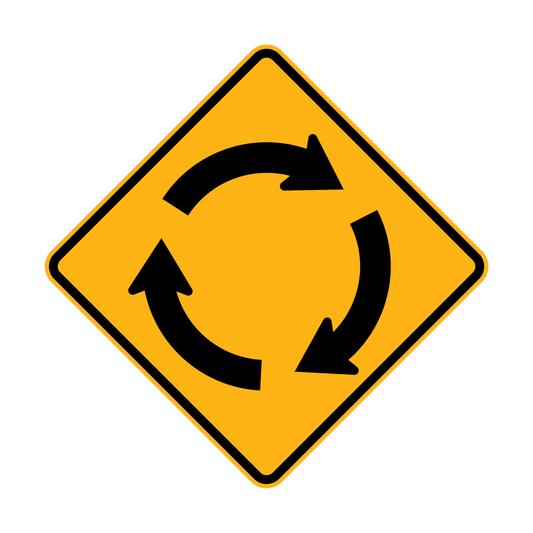 Warning: Roundabout Ahead Sign