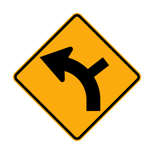 Warning: Curved Road Side Road Sign