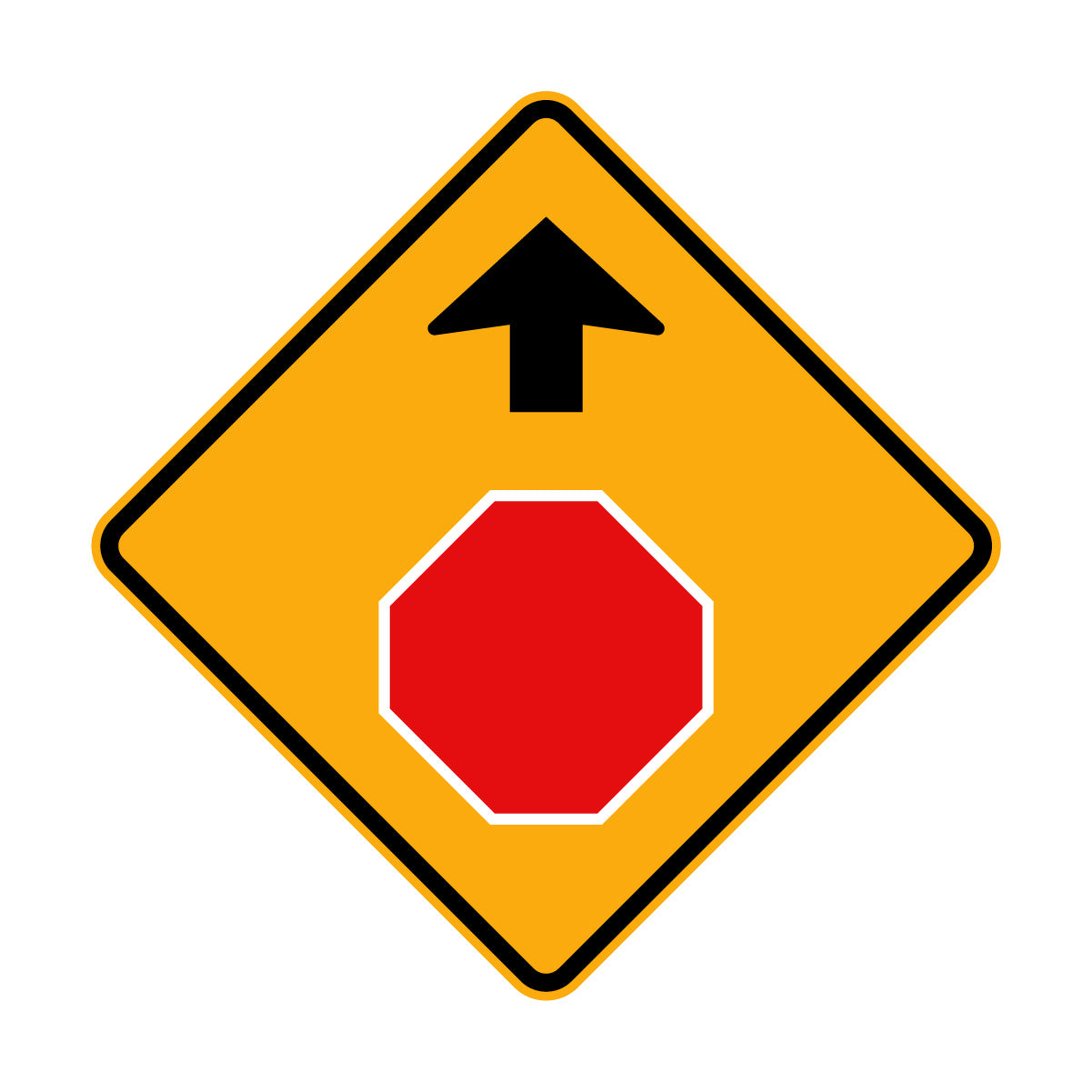 Warning: Stop Sign Ahead Sign