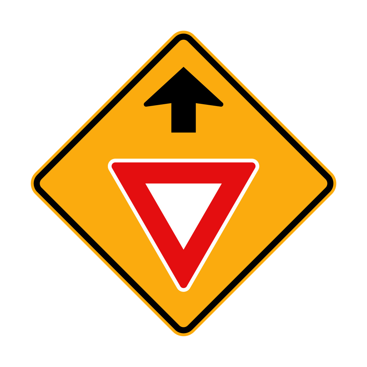 Warning: Give Way Ahead Sign