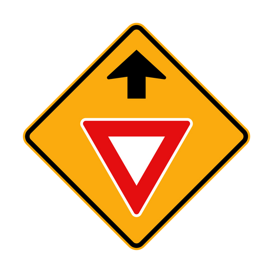 Warning: Give Way Ahead Sign