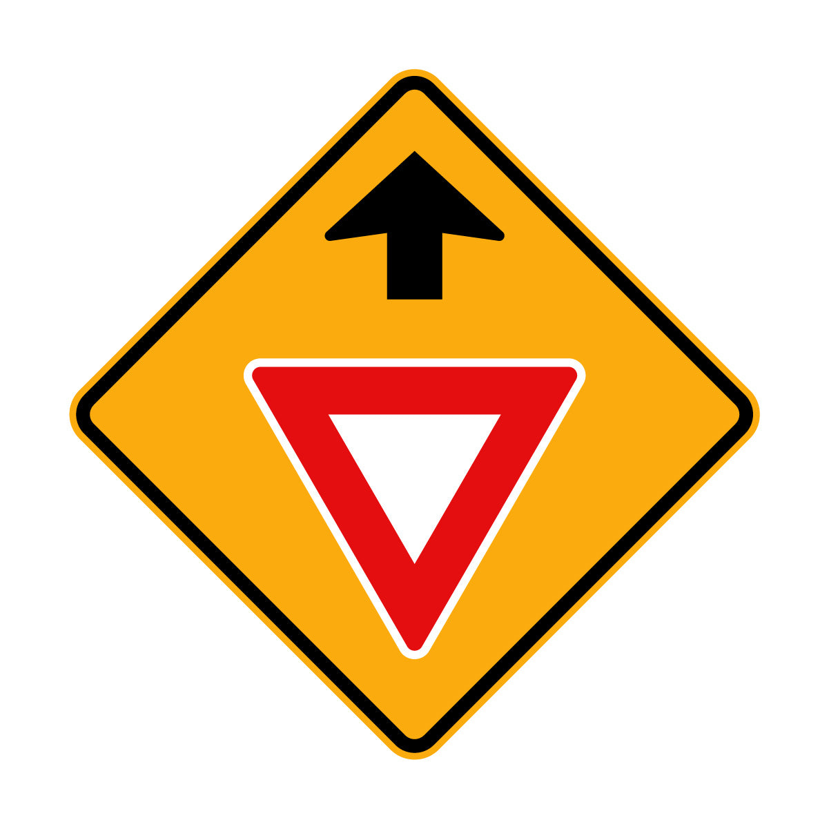 Warning: Give Way Ahead Sign