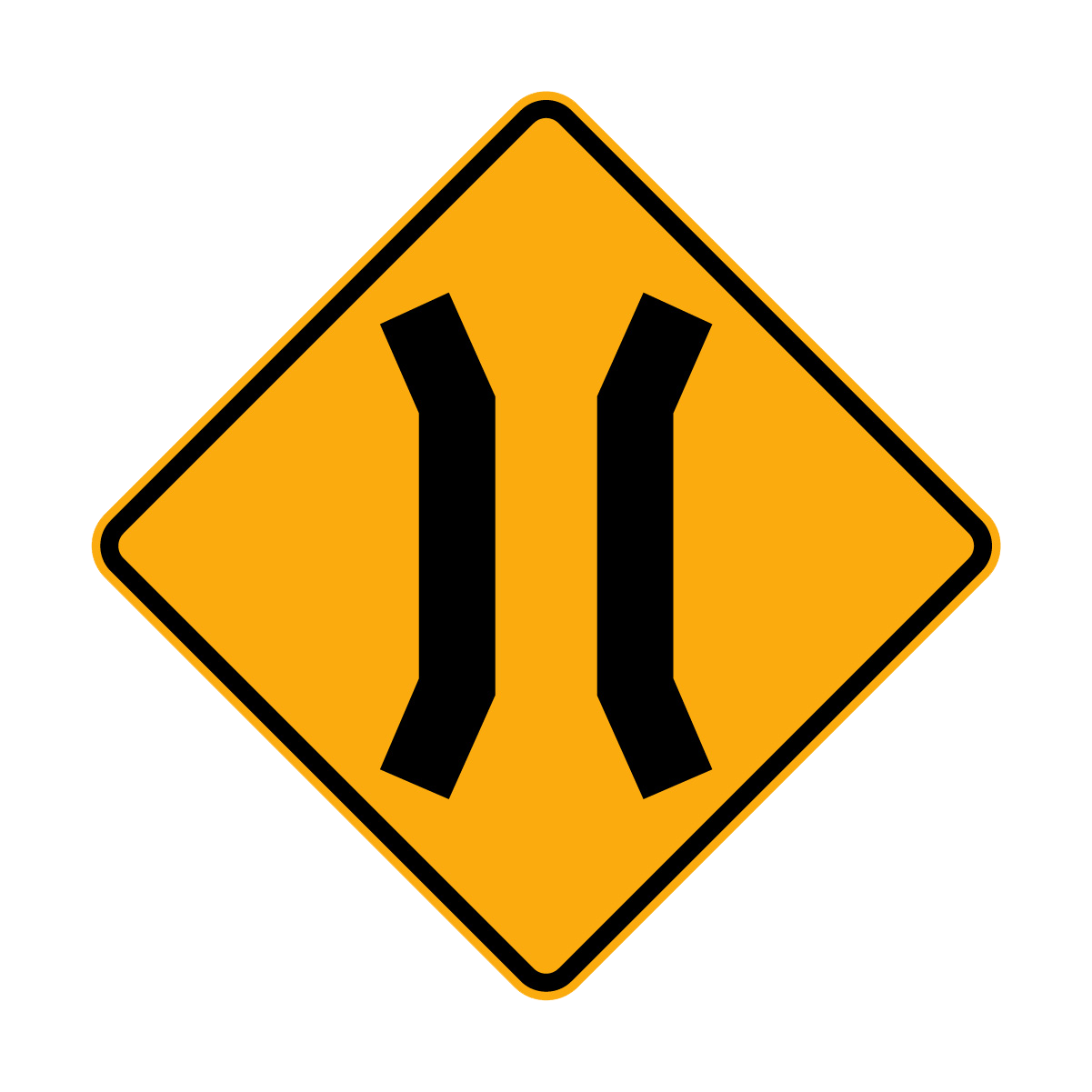 Warning: Narrow Bridge Sign