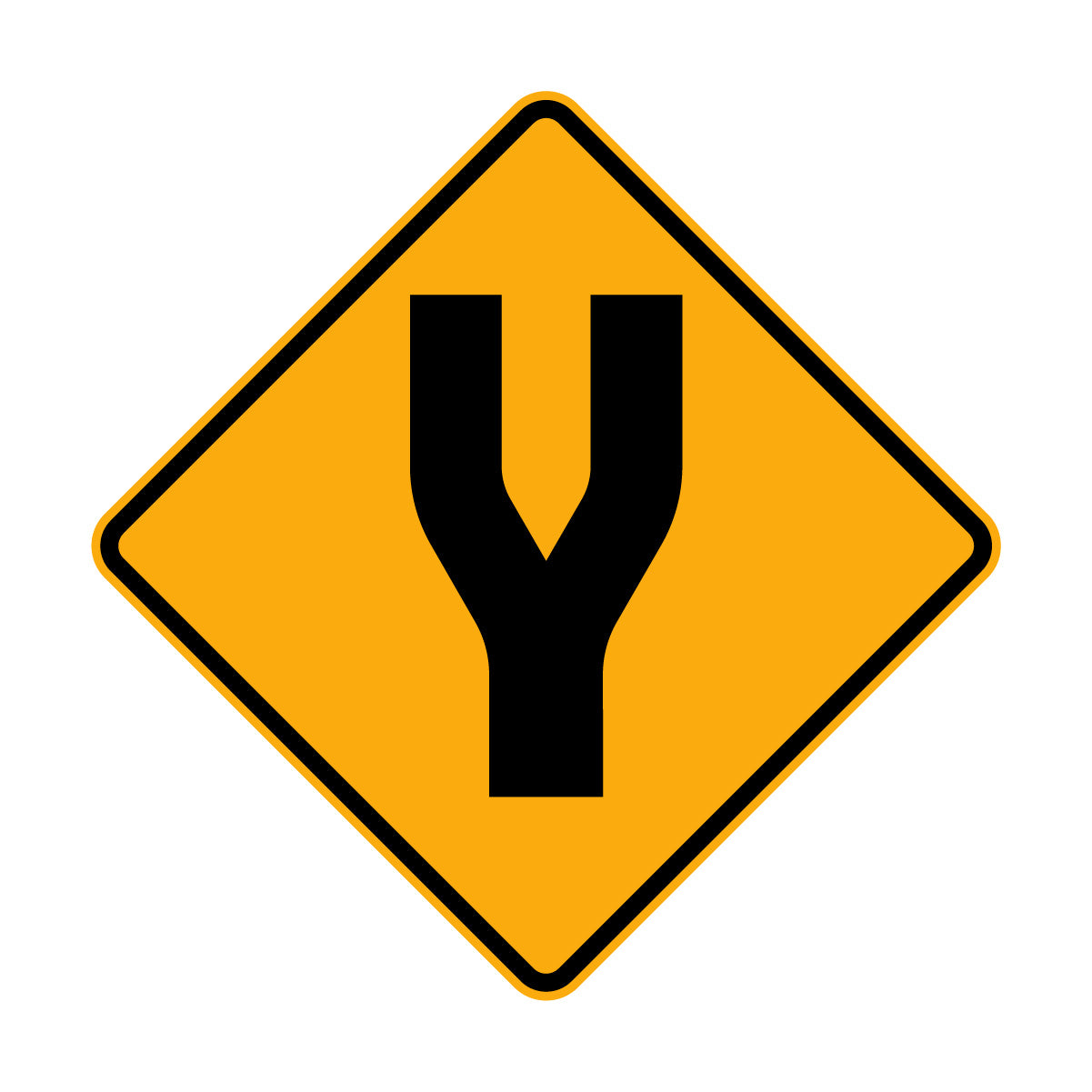 Warning: Start Divided Road Sign