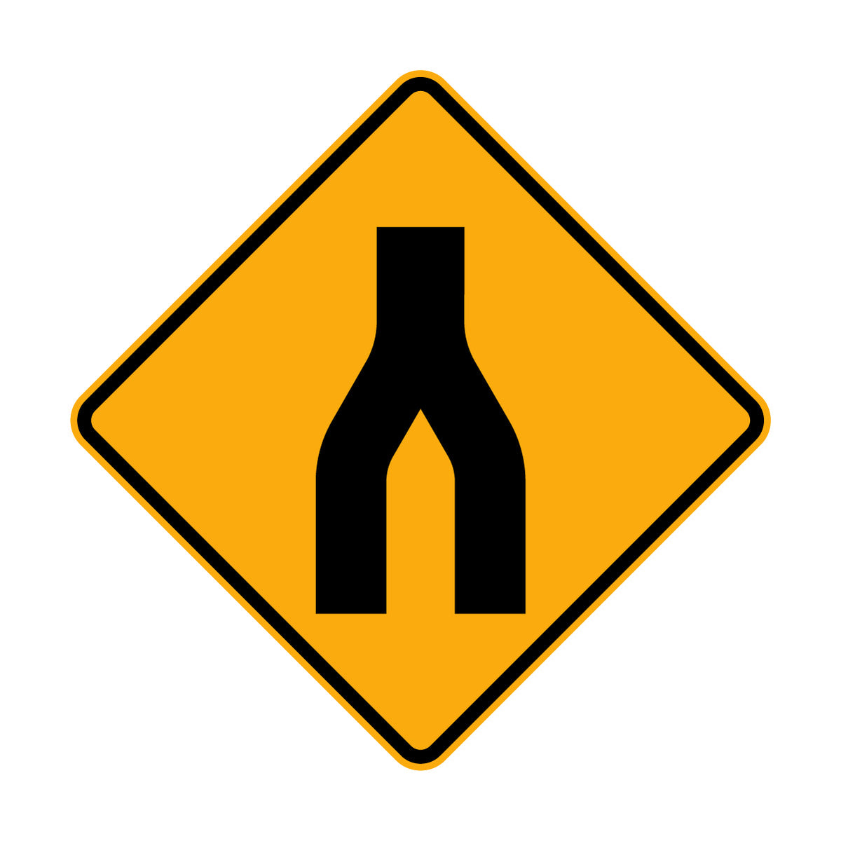 Ending Divider Sign Warning: End Divided Road Sign – HIVIS