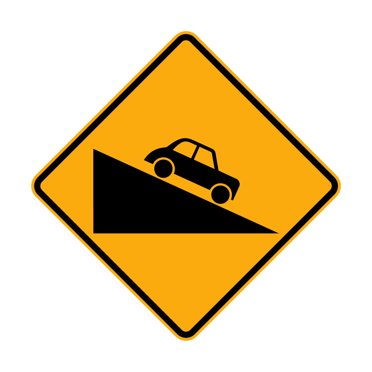 Warning: Steep Descent Sign