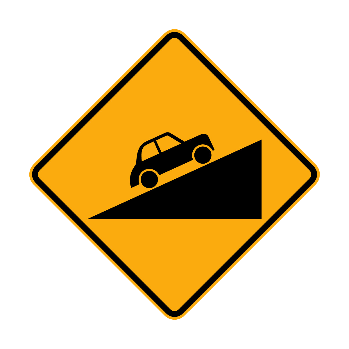 Warning: Steep Climb Sign