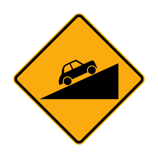 Warning: Steep Climb Sign