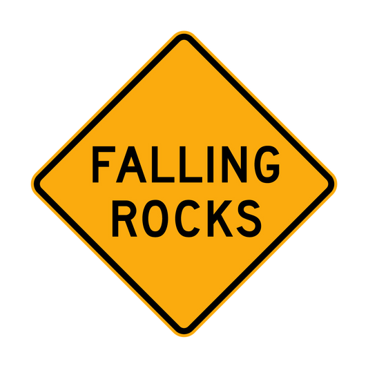 Warning: Falling Rocks Sign