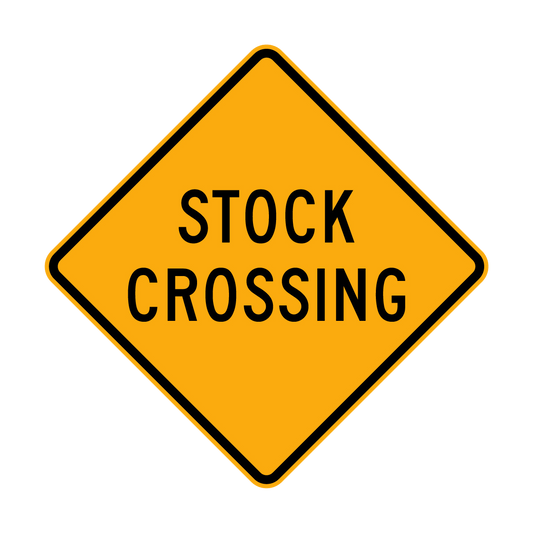 Warning: Stock Crossing Sign