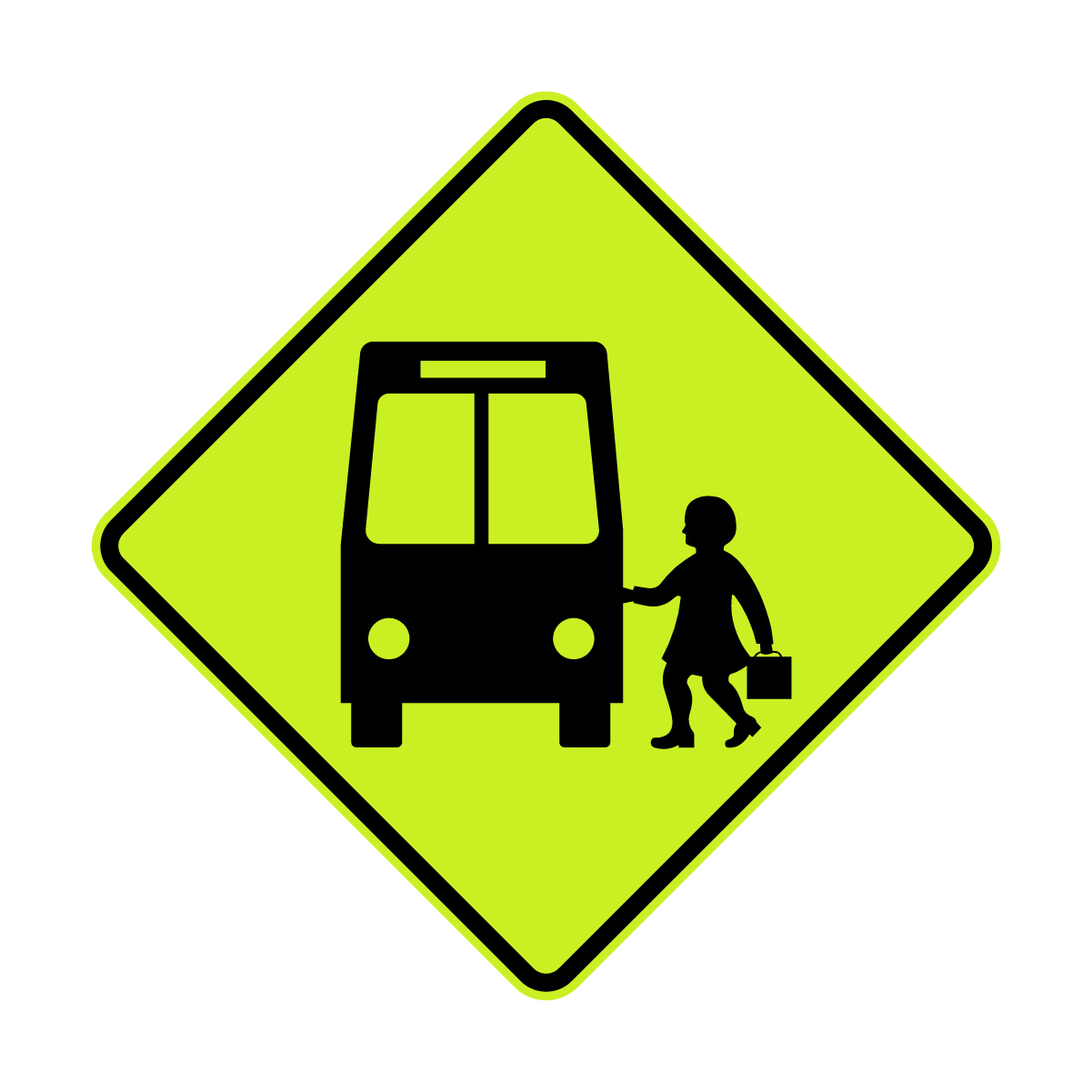 Warning: School Bus Sign - Front View