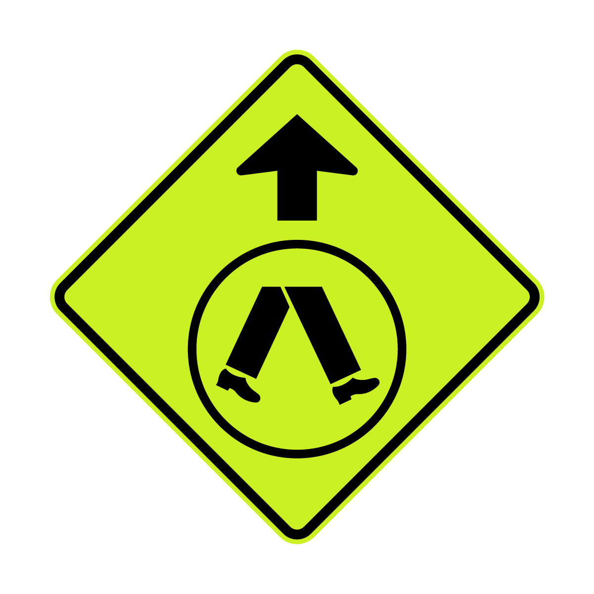 Warning: Pedestrian Crossing Ahead Sign