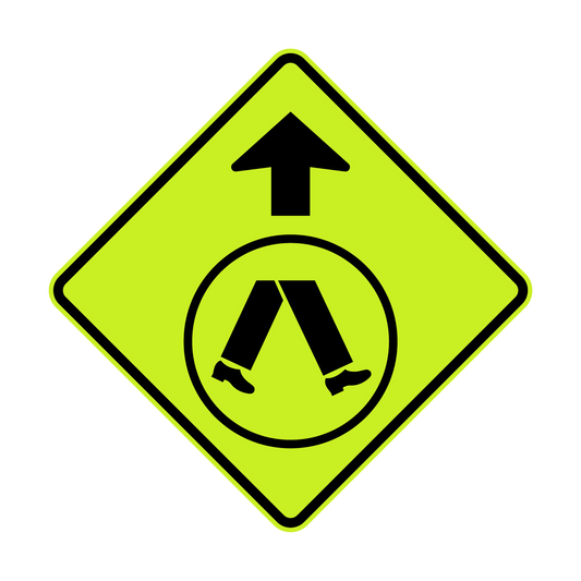 Warning: Pedestrian Crossing Ahead Sign