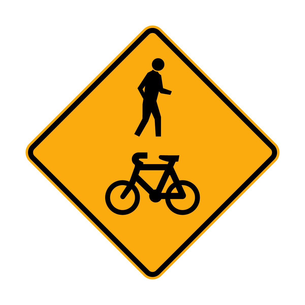 Warning: Shared Zone Sign