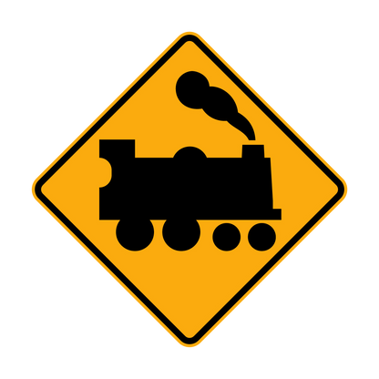 Warning: Trains Sign