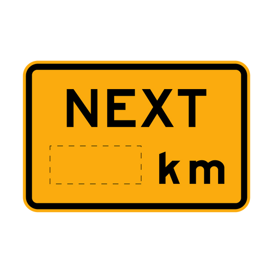 Warning: Next ..Km Sign