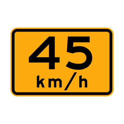 Warning: ...Km/H Sign