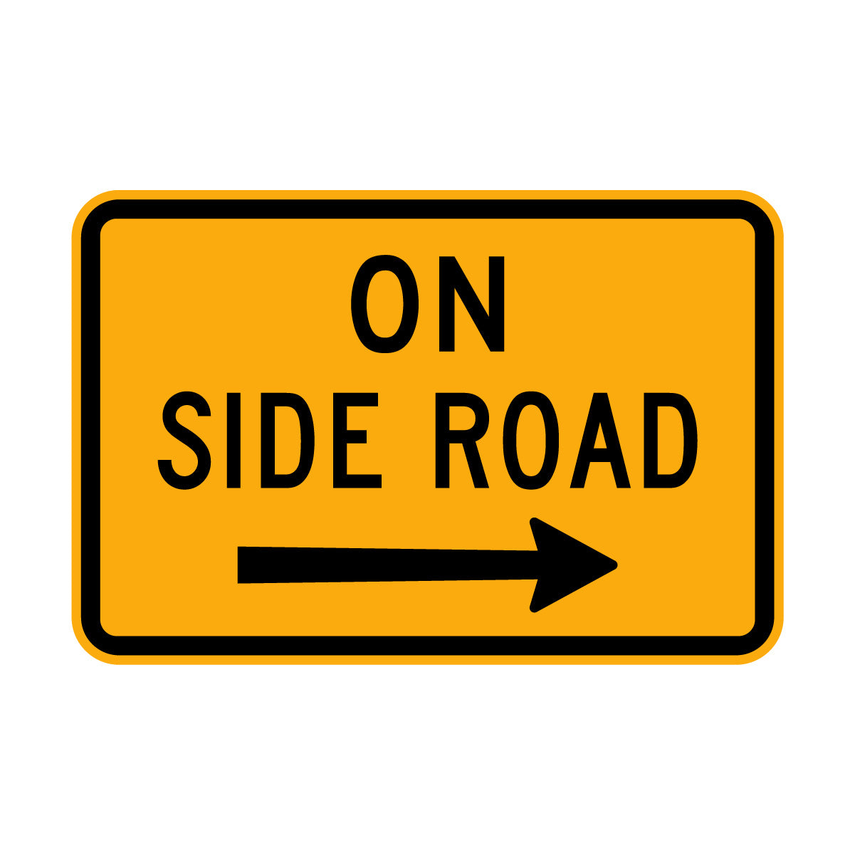 Warning: On Side Road Left Sign