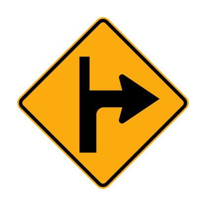 Warning: Modified Intersection Left & Right Sign