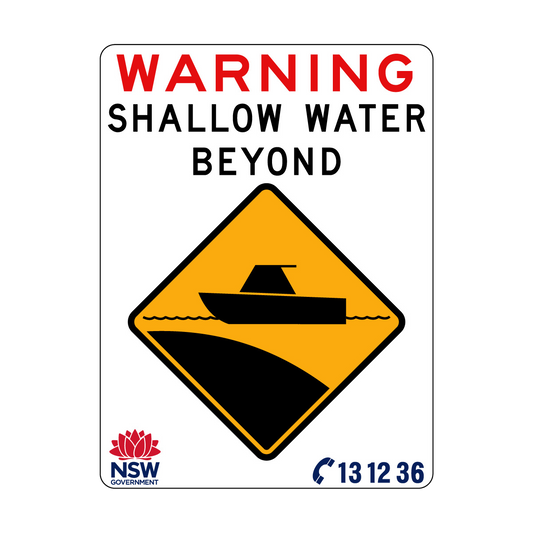 Warning: Shallow Water Beyond Sign