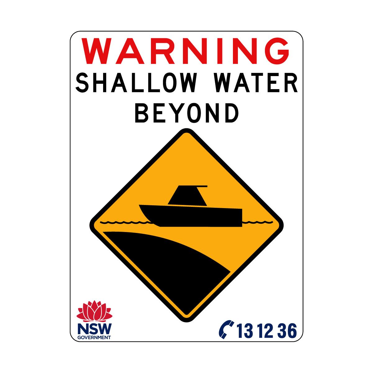Shallow Depth Sign Maritime Warning Signs