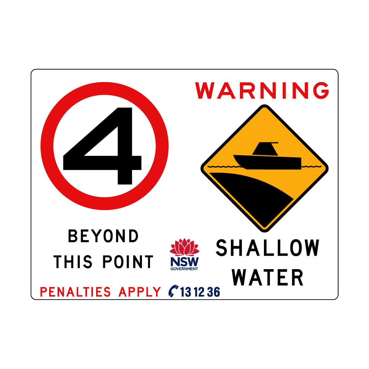 Shallow Depth Sign Maritime Warning Signs