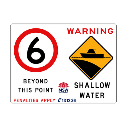 Warning Shallow Water (Symbol) and Speed Limit In Knots