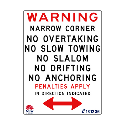 Warning Narrow Corner No Overtaking