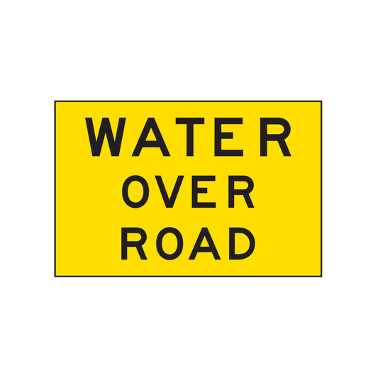 Warning: Water Over Road Sign