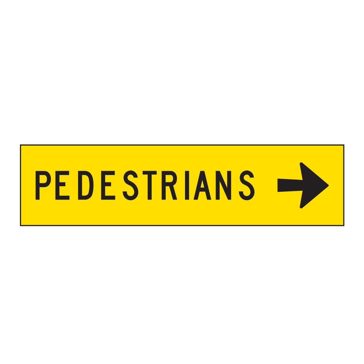 Warning: Pedestrians Right Sign - Aluminium