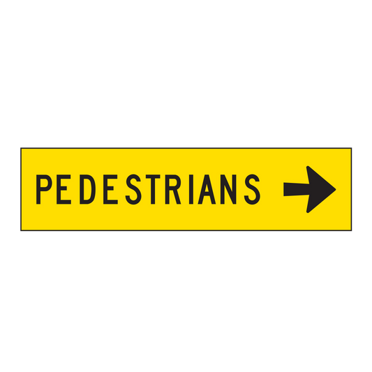 Warning: Pedestrians Right Sign - Aluminium