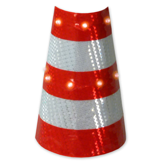 LED Cone Sleeve Red/White Reflective