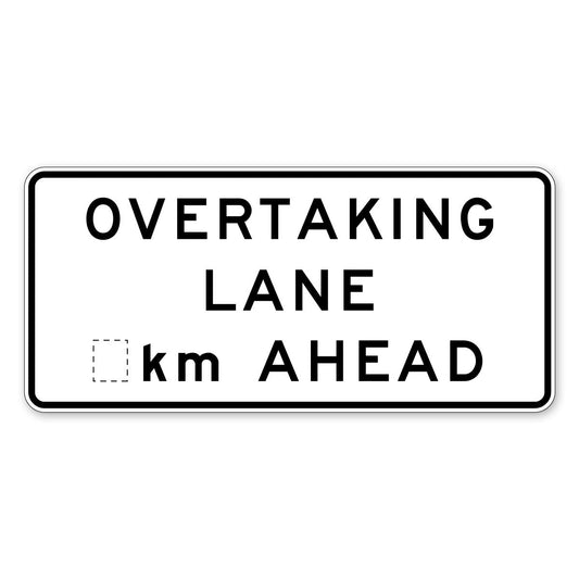 Overtaking Lane ..Km Ahead Sign