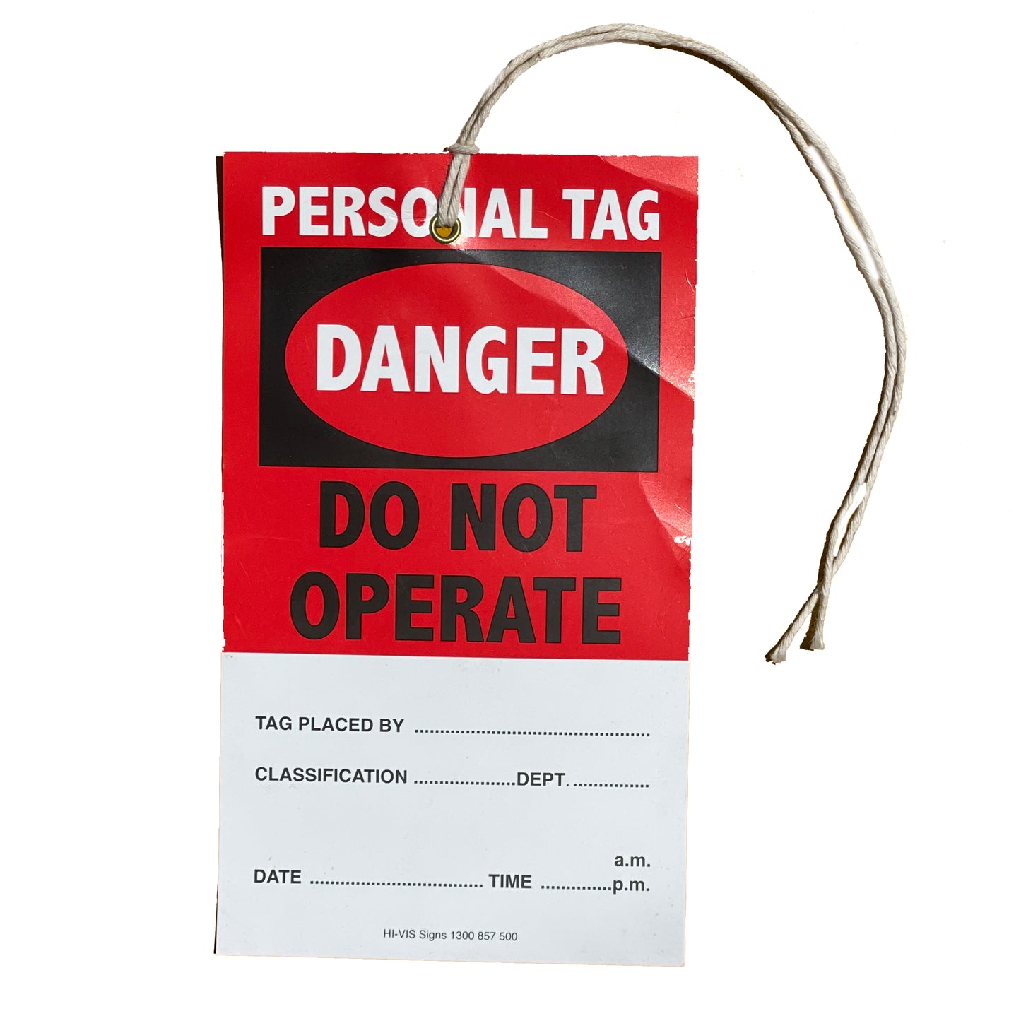 Danger: Do Not Operate Tag