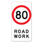 40, 60, 80km/h Roadwork Sign