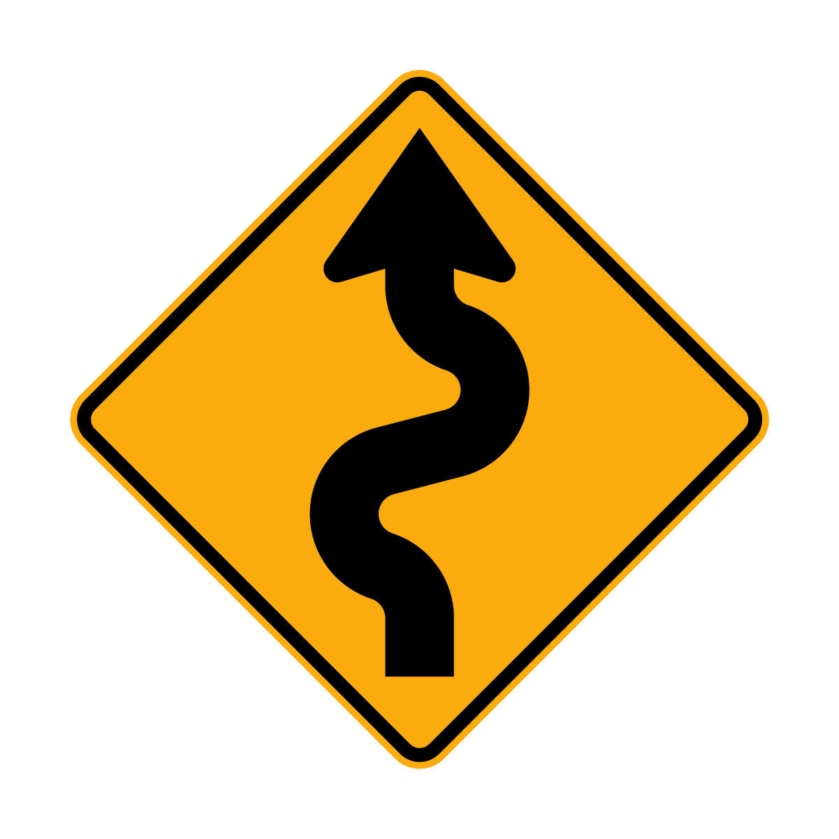 Warning: Winding Road Sign