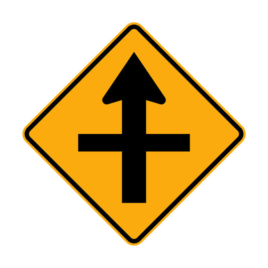 Warning: Warning Cross Road Sign
