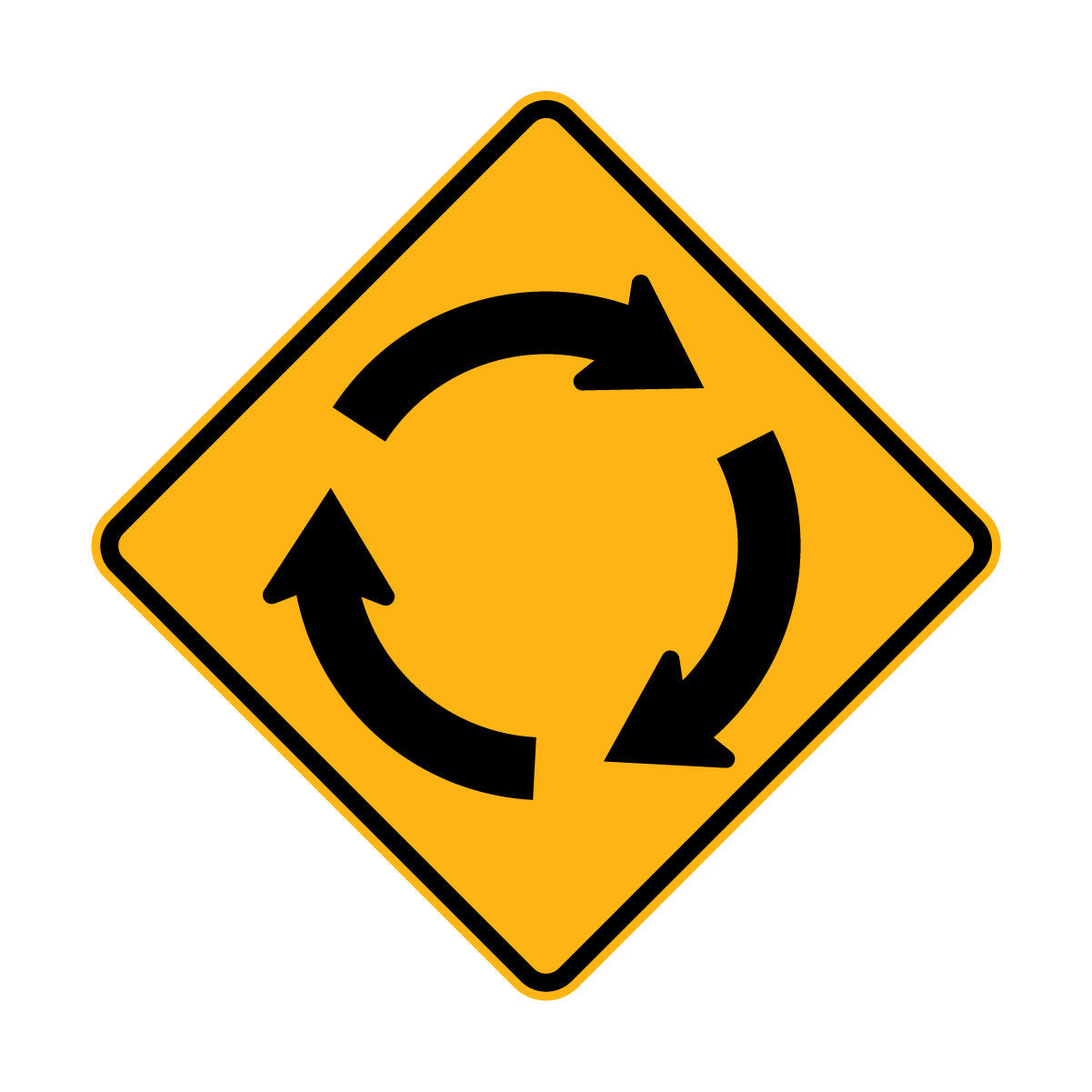 Warning: Roundabout Ahead Sign