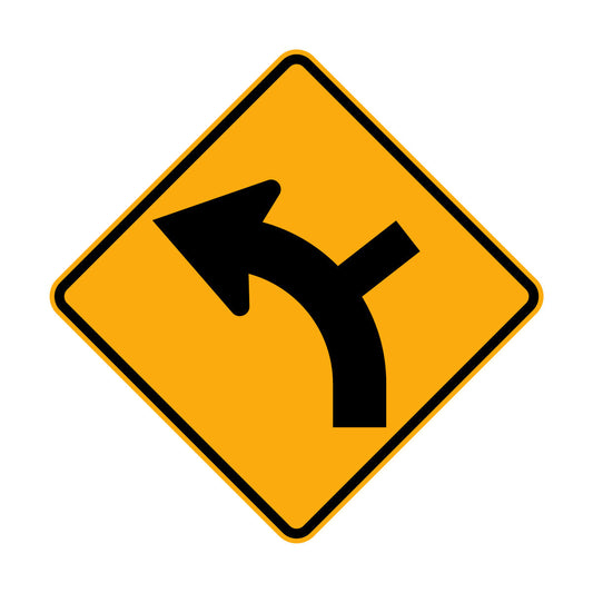Warning: Curved Road Side Road Sign