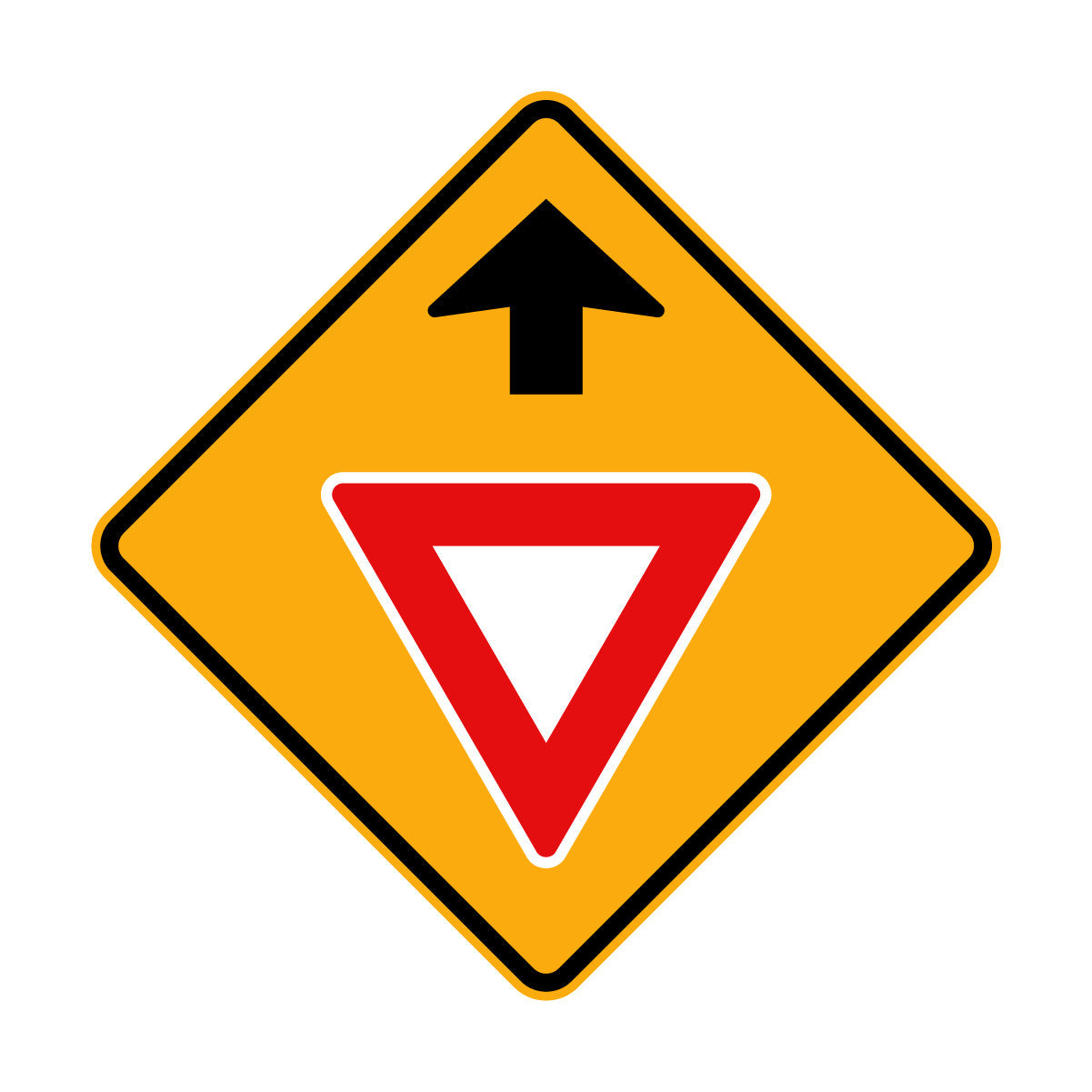 Warning: Give Way Ahead Sign