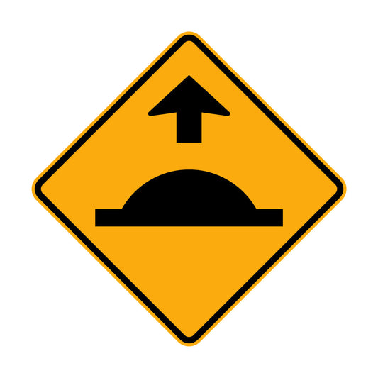 Warning: Speed Hump Ahead Sign
