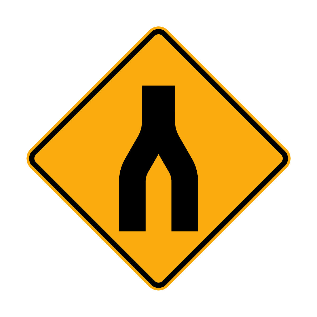 Warning: End Divided Road Sign