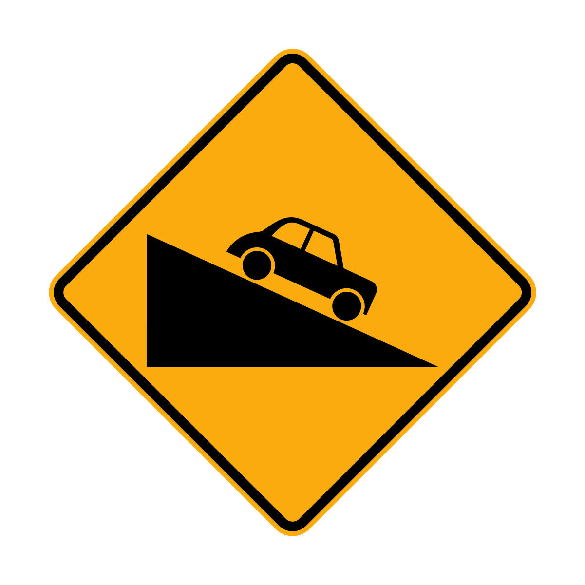 Warning: Steep Descent Sign