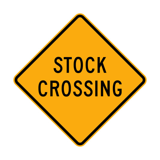 Warning: Stock Crossing Sign