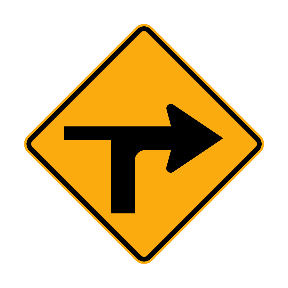 Warning: Modified Intersection Left & Right Sign