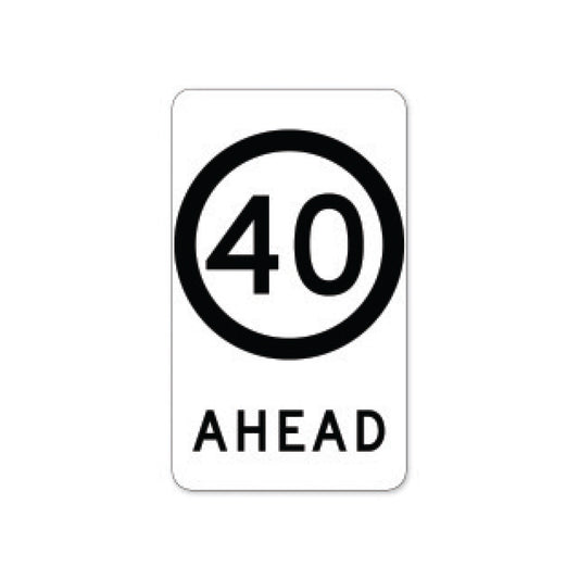 40km/h Ahead Roadwork Sign