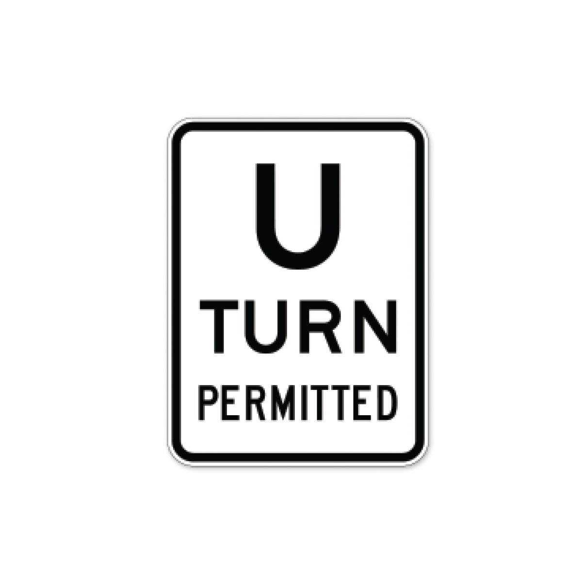Permitted Action Sign U Turn Permitted Sign – HIVIS