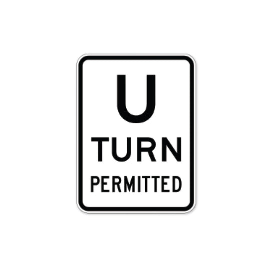 U Turn Permitted Sign