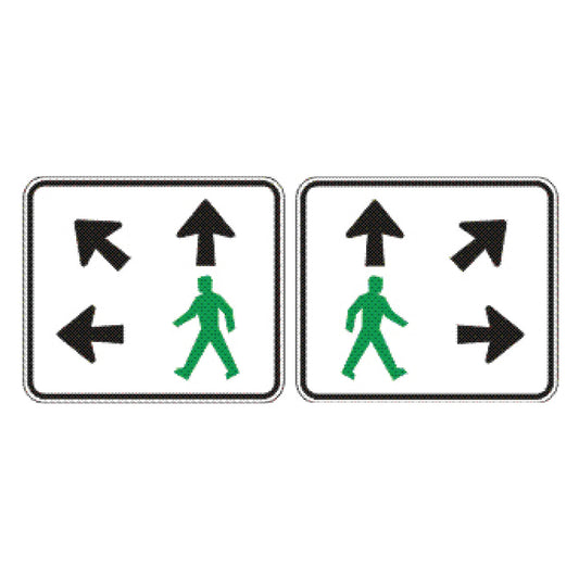 Pedestrian Crossing Sign - Diagonal