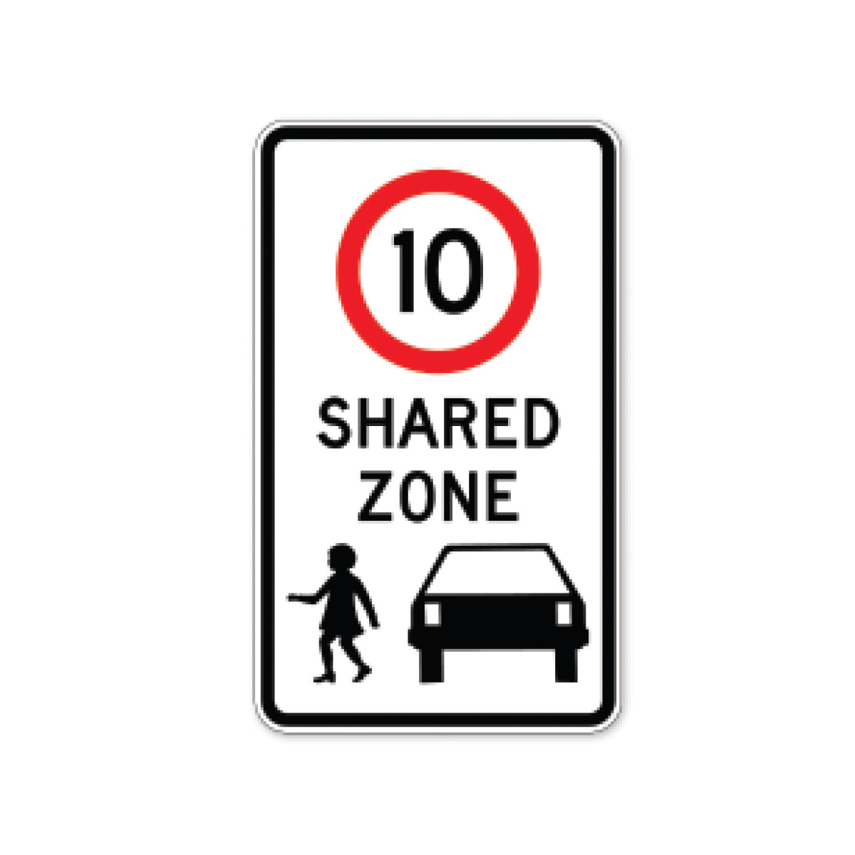 Share Area. Sign 10km Shared Zone Sign – HIVIS
